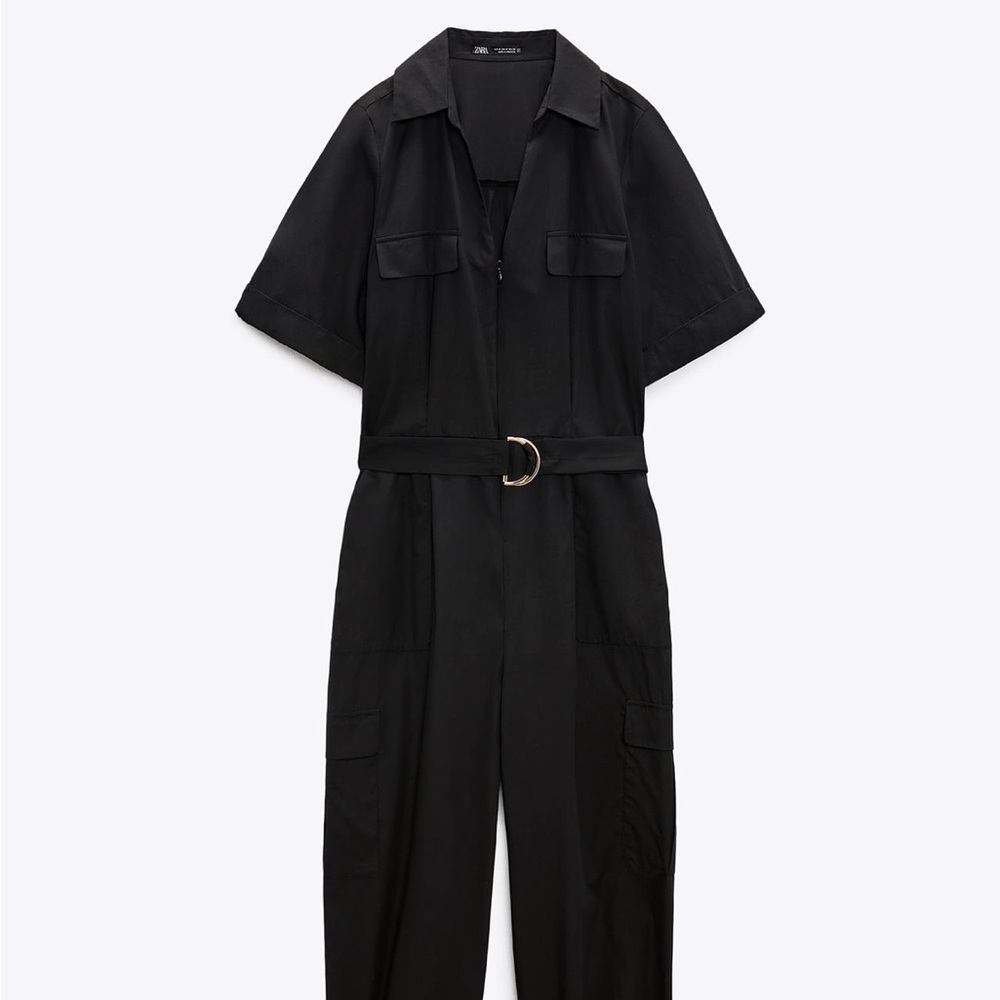 Zara Black Short Sleeve Jumpsuit